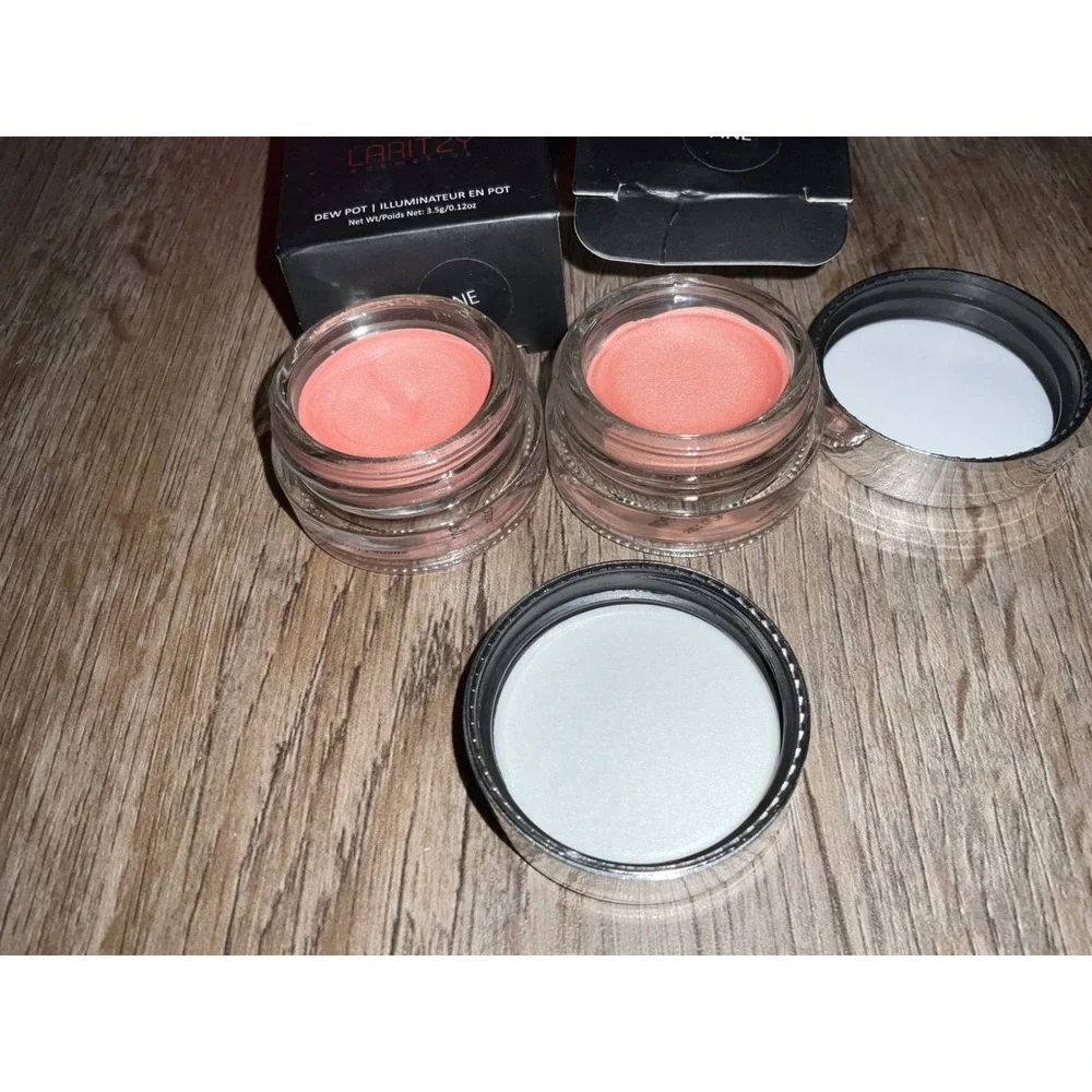 Laritzy Dew Pot Set of 2 Fine Cream Illuminator Shimmer Highlighter Glow